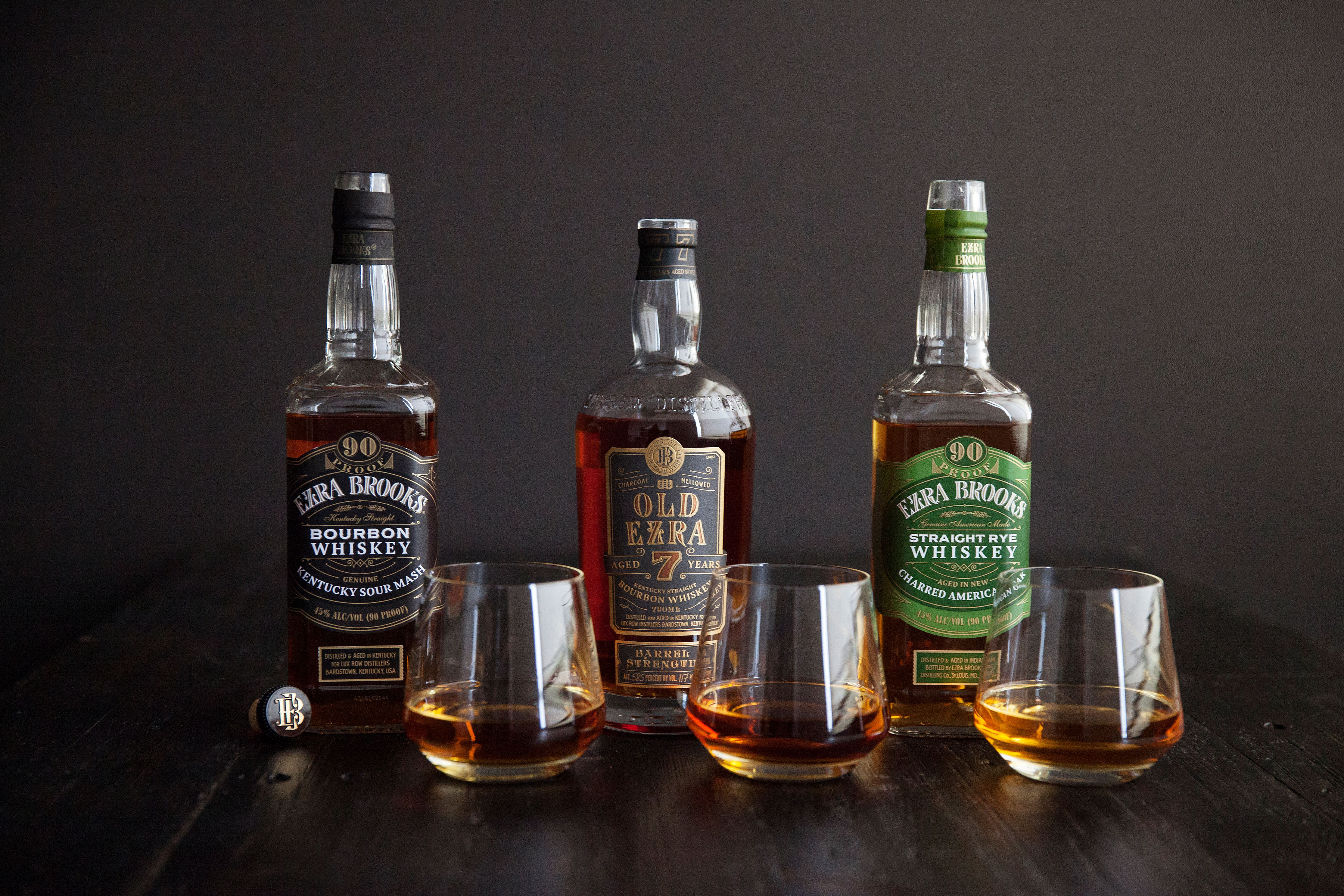 Ezra Brooks Kentucky Straight Bourbon, Old Ezra, and Straight Rye