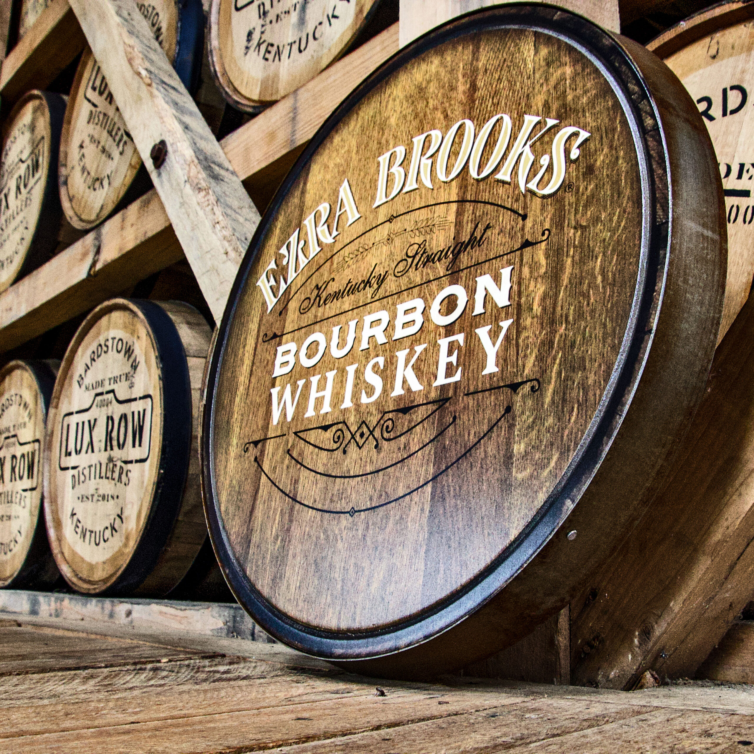 Ezra Brooks Bourbon barrel head